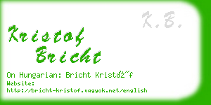 kristof bricht business card